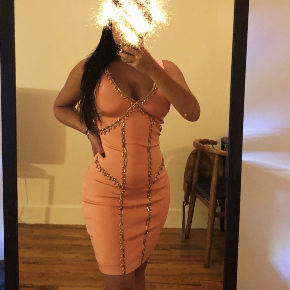 Bebe embellished bodycon party dress